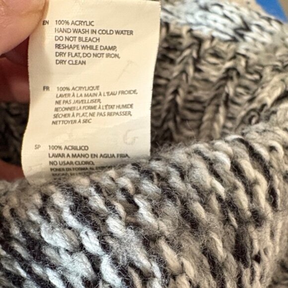 Ripe Black and Gray Cable Knit Turtleneck Sweater - Picture 7 of 7